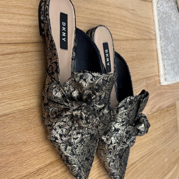 DKNY Black and Silver Patterned Mules - Picture 3 of 3